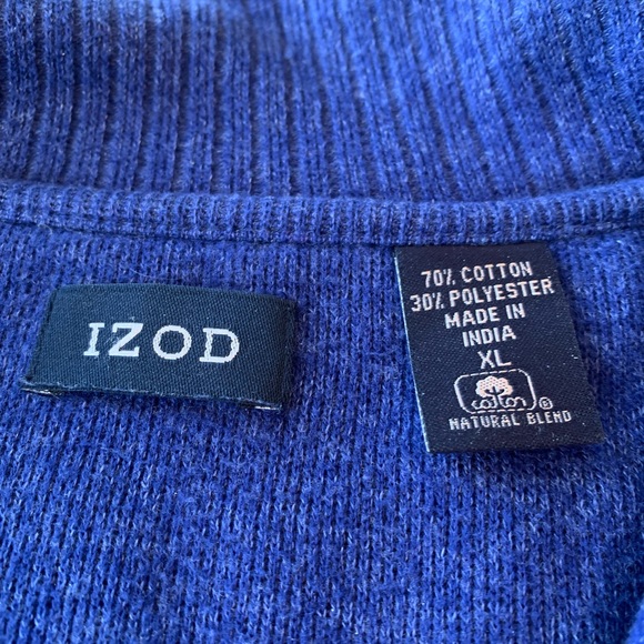 Izod 1/4 Zip Pullover Sweater Size XL Blue - Picture 4 of 4